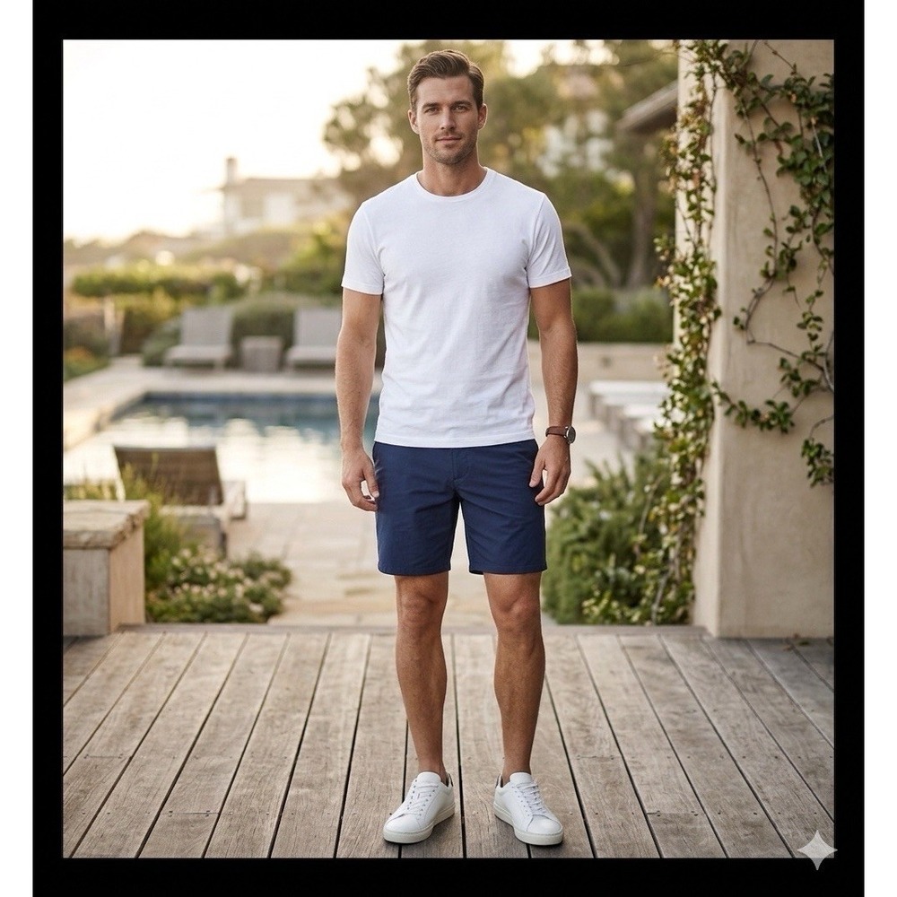 Marsh Wear Shorts Mens 32 Blue Hybrid Chino Flat Front‎ Classic Resort